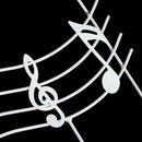 Creative Iron Musical Note Gate Hook Strong Wall Hanger Hook Free Nail (Whi R5D9