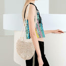 Women Crossbody Bag Woven Bucket Mobile Coin Purse Messenger Oval Shoulder Bags