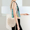 Women Crossbody Bag Woven Bucket Mobile Coin Purse Messenger Oval Shoulder Bags