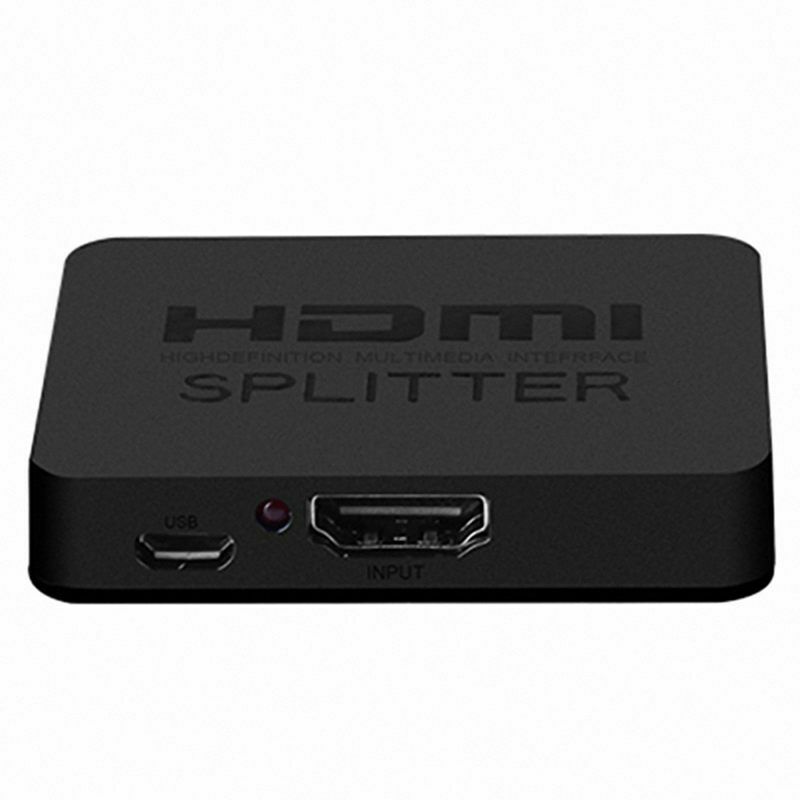 HDMI Splitter 1 x 2, 1 Input 2 Output HDMI Amplifier Switcher Box Hub Suppo T4I2