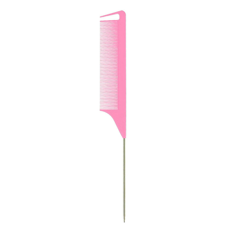 2pcs Fine Tooth Highlighting Foiling Comb Pin Tail Combs Hair Coloring Pink