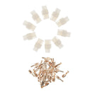 10 Kits 2 Pin 6.3mm Brass Crimp Terminal Cable Locking Male Female Connector