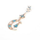 Fashion star sun and moon crystal diamond stud pendant beautiful earrings ME