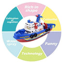 1*Electric Fire Boat Kids Bath Toys LED Flashing Light Up W/ UK Music U6F6