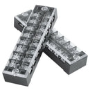 3 Pcs 600V 25A 8 Positions Dual Rows Covered Barrier Screw Terminal Block S