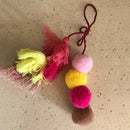 1pc Colorful Boho Pom Pom Key Chain Bag Accessories Tassel Bag Purse Rainbow  L9