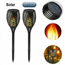 51 LED Flame Solar Torch Light Waterproof Flickering Path Garden Lamps