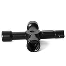 4 Way Black Utility Multi Cross Key Wrench For Gas Electric Cupboard Meter Box