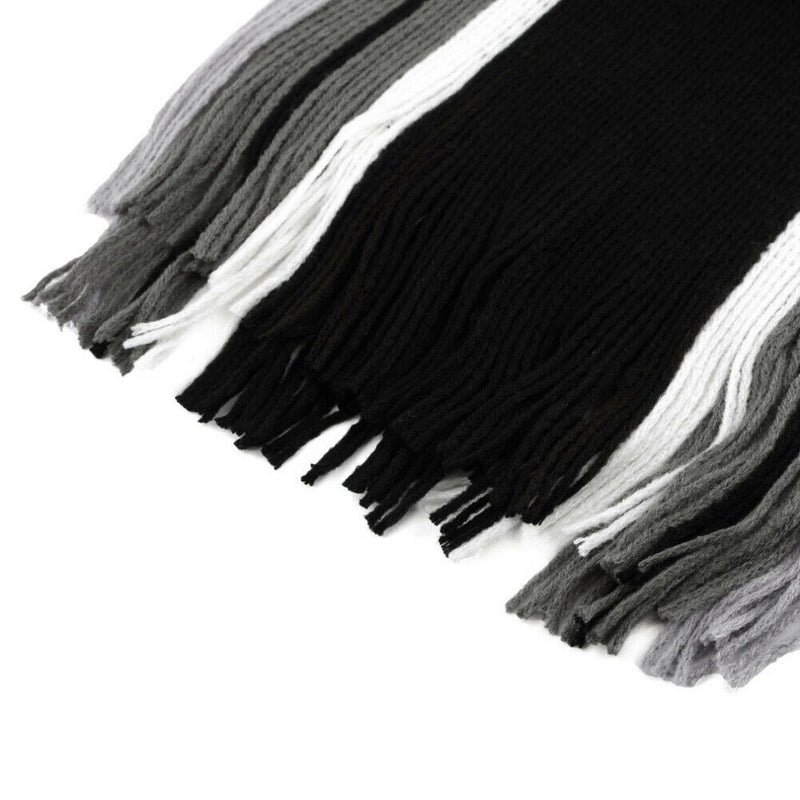 Han Edition Tassel Man With Thick Color Matching Striped Scarf