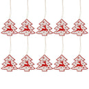 10pcs Wood DIY Craft Christmas Tree Ornaments New Year Home Decor (Tree-2) A