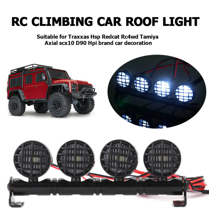 For Traxxas Hsp Redcat RC Car RC Crawler Roof Bright Lights 4 LED Light Bar