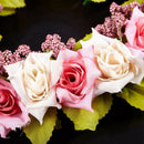 Heart Shaped Artificial Flower Wreath Door Decoration Hanging Wreaths with