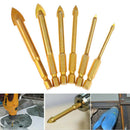 6Pcs Ceramic Tile Glass Drill Bits 1/4" Hex Shank Set for Chucks Bit Holder 4-%!