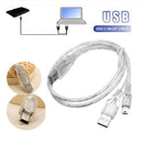 Dual USB 2.0 A Male to Mini USB B 5 Pin Male Data Cable For 2.5 HDD Hard Dr r Bj