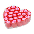24 Pcs Red Scented Bath Soap Rose Petal in Heart Box