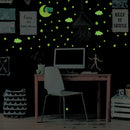 3pcs/set Luminous Moon Girl Wall Stickers Waterproof Room Decals (HZY018-A) A
