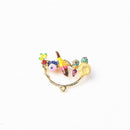 4Pieces Mini Bird Flower Birdcage Enamel Alloy Charms Pendant Jewelry Crafts