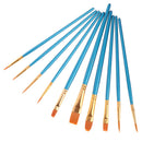 10Pcs Acrylic Watercolor artists paint brush nylon multifunction hook line pME