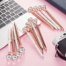 12 Pieces Big Diamond Pen Metal Ballpoint Pens Black Ink (4 Mixed Colors)