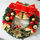 30cm Christmas Large Wreath Door Wall Hanging Ornaments Red Bowknot Jingle  R1M9