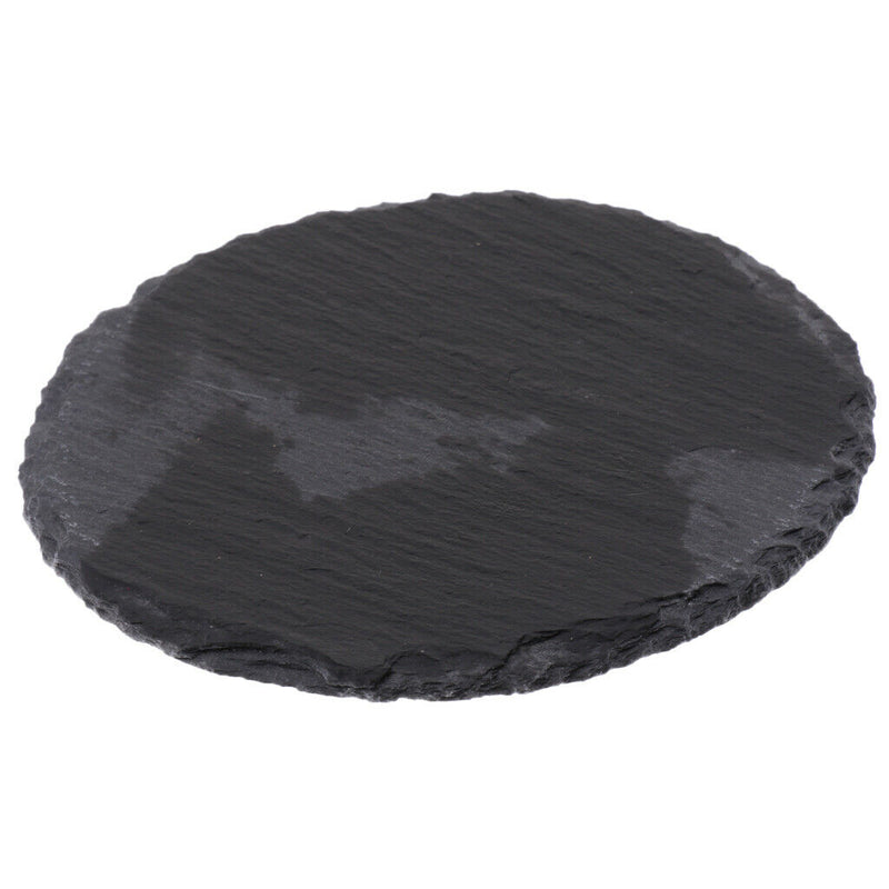 Turtle Dish for Reptile Amphibians Food Bowl Natural Rock Plate Black Circular