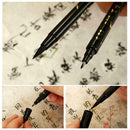 Black Ink Marker Double-end Soft Brush Marker Pen Writing Fineliner Brush G3J3