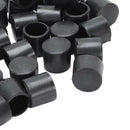50 Pcs Black Rubber PVC Flexible Round End Cap Round 12mm Foot Cover X2A7