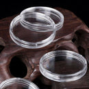 100Pcs 21mm Round Clear Plastic Coin Holder Capsules Box Storage Clear Roun