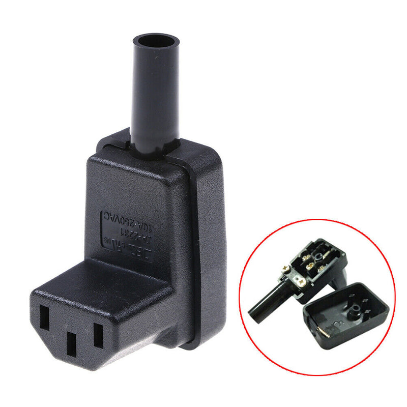 IEC-C13 down angle socket receptacle rewirable female connector plug3CSE