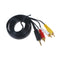 3.5mm jack plug to 3 RCA plugs Male To Male Audio Video AV Adapter Cable 1.5M 3c