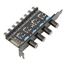 8 Channels PC Case Cooling Fan HUB 4 Knob Radiator Speed Controller (SATA) A