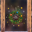 Christmas wreath Wall Stickers Window Glass Decals Santa Murals New Year  â„–[