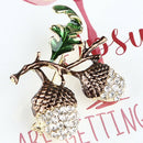 Nut Brooch Pin Rhinestone Crystal Cute Plant Brooch Pins Jewelry Gift Chic FT