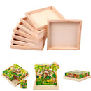 1pc Painting Building Block Wood Pallet Early Educational Wood Tray 12cmX12c Gw