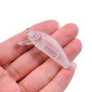 10pcs Unpainted Hard Bait Blank Crankbait Transparent Fishing Lure Bodies  PPE