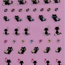 1 pc Nail Art Stickers Nail Design Decoration Diamond Butterfly Cat (XF-249