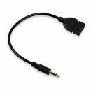 3.5mm Male AUX Port Plug Jack To USB 2.0 .Female Converter MP3 Cord Car R0A W1M3