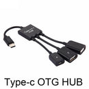 3 In1 3 Port Usb-C Type-C 3.1 Male To Usb 2.0 Otg Hub Adapter Cable Converter OZ
