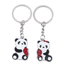 National Pandas Couple Chain Pendant Keychain Gift for Lovers Key Ring