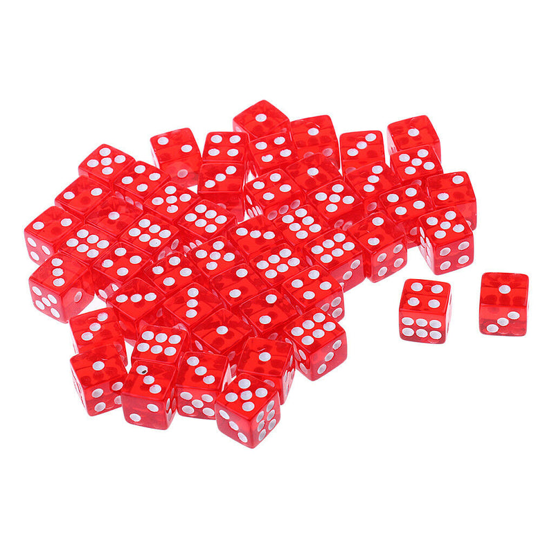 100pcs Acrylic Dices D6 Dice Cubes for Dungeons & Dragons DND RPG MTG Props
