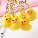 1pcs Cute Yellow Duck Silicone Key Chain Gift Bag Pendant Accessory Keyring T BX