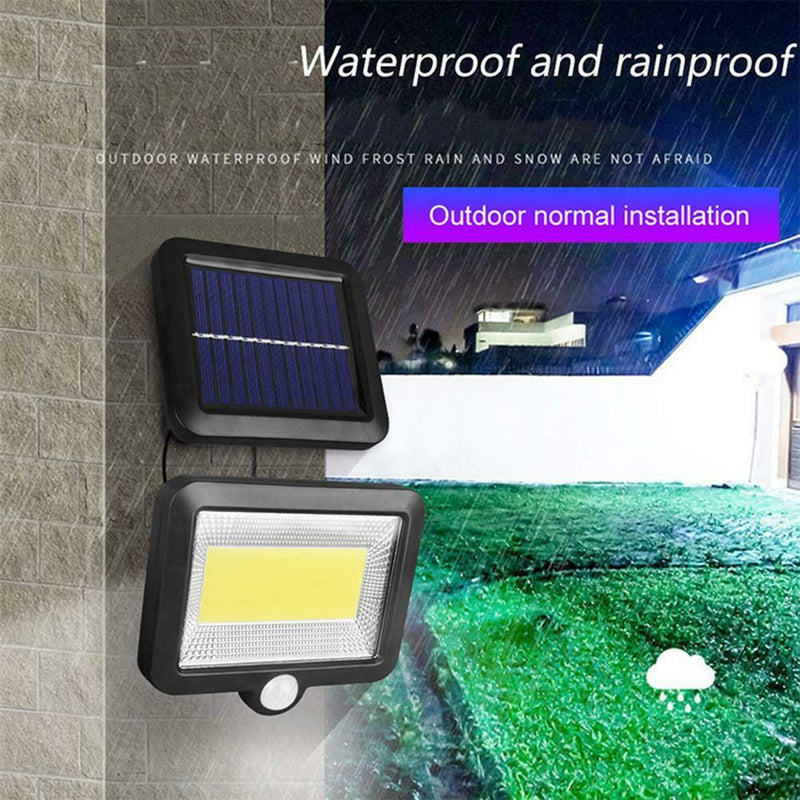 Solar Powered Motion Sensor 100LED Security Wall Light Outdoor Gate Garden Lamp