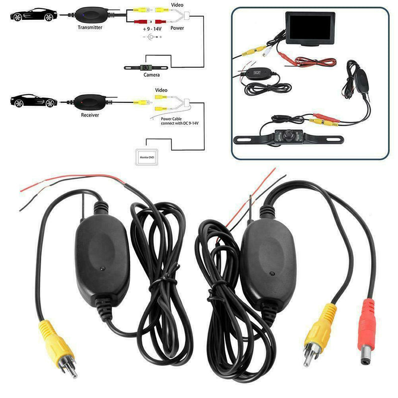 2.4G Wireless RCA Video Transmitter Receiver For Car HOT Camer Monitor Back W8Q2