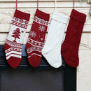 2 Pairs Christmas Knit Stockings Xmas Tree Snowflake Candy Gift Decoration