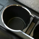 2Pcs Black Car Water Cup Slot Non-Slip Carbon Fiber Look Mat Vehicle Accessories