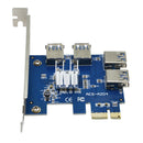 1X4 Slot PCI-E 1 to 4 PCI Express 16X Slot External Riser Card Adapter Board New
