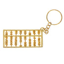 Golden Chinese Accounting Tool 8 Rows Abacus KeyChain Ring Keych ME FT
