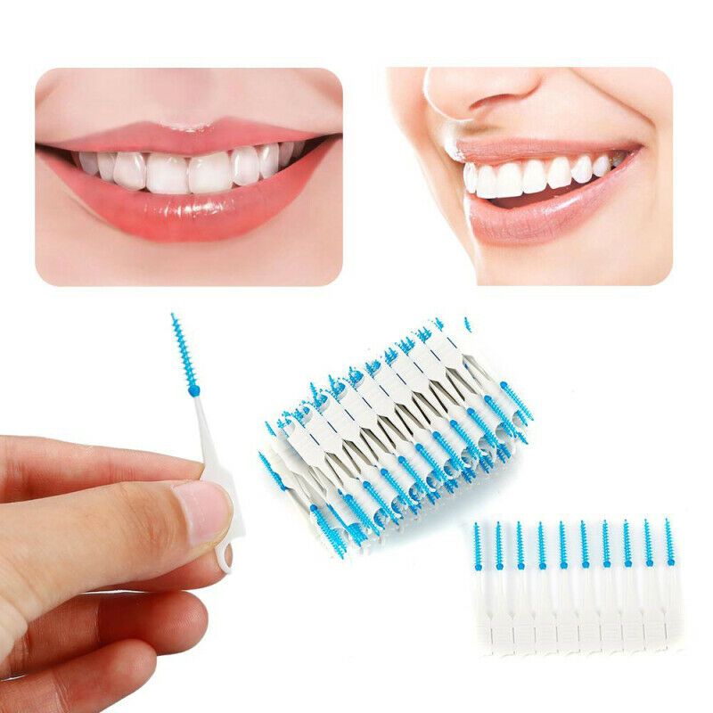 200pcs Disposable Interdental Brush Dental Floss Teeth Clean Dual Head T HZL