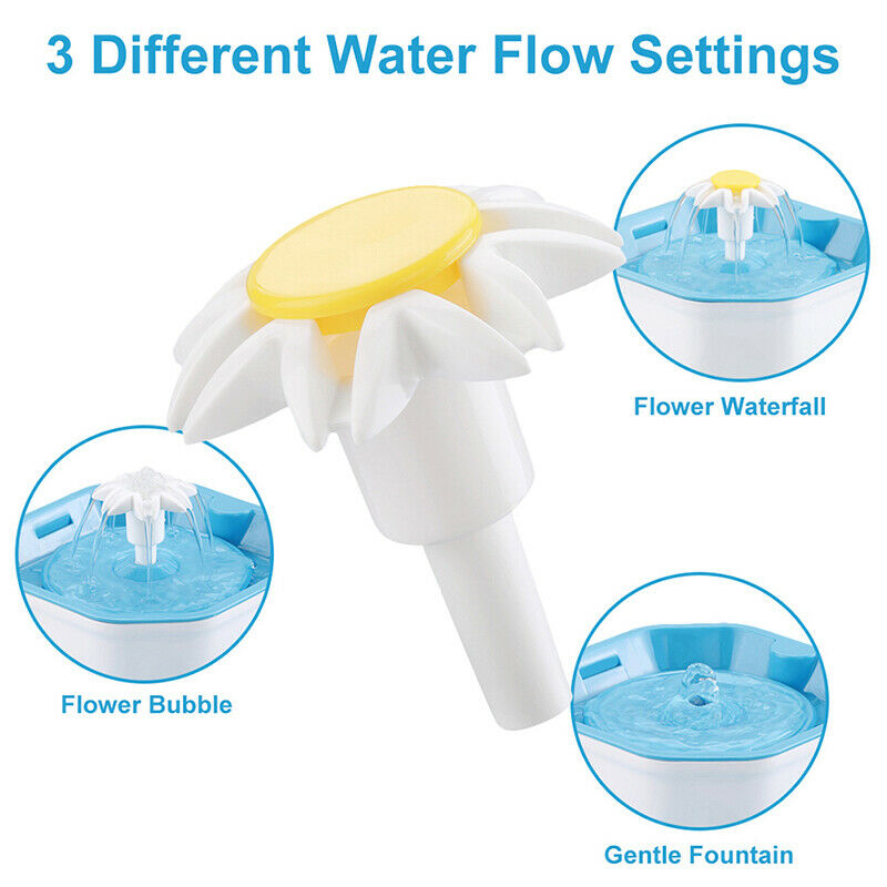 1.6L Automatic Dog Cat Electric Water Fountain USB Pet Bowl Drinking FilterB Gw