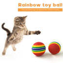 Pet Chewing Toys for Small Cat Dog EVA Scratching Rainbow Ball (10pcs M)